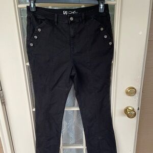 DG2 by Diane Gilman Black Pants with Silver Button Accents